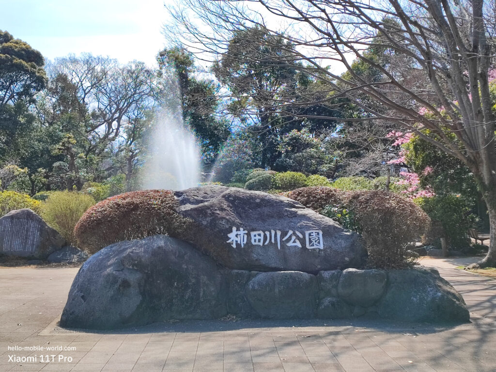 Xiaomi 11T Proで柿田川公園入り口の噴水の撮影