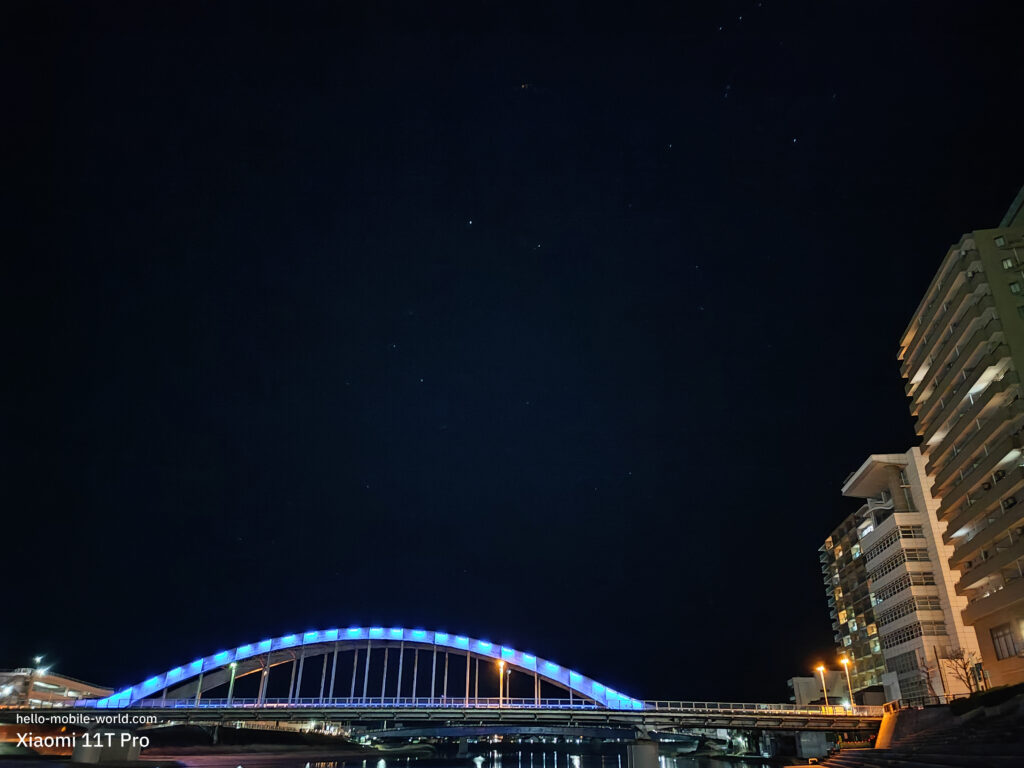 Xiaomi 11T Proで御成橋と星空の夜景撮影
