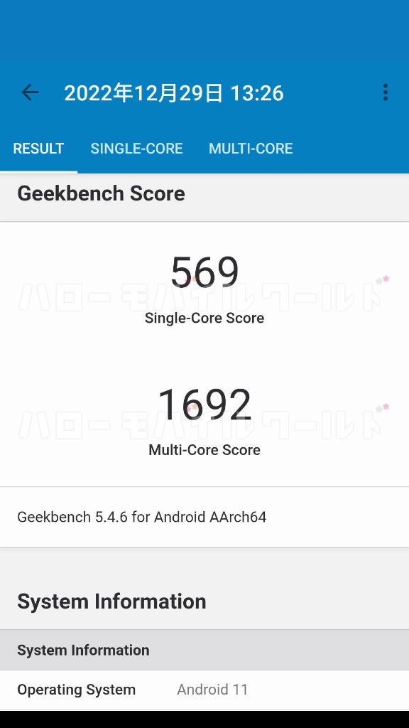 BALMUDA Phone Geekbench 5 1st time
