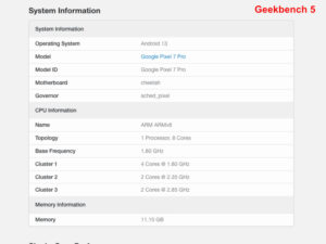 Geekbench 5 System Information