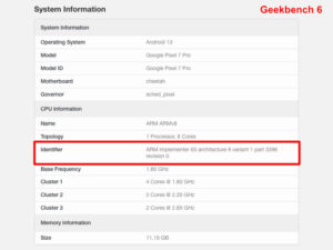 Geekbench 6 System Information