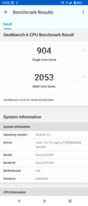 Xperia 10 IV GeekBench 6 2nd time