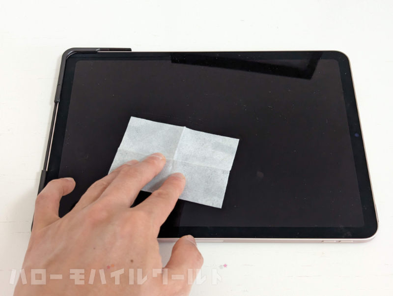 Kuhona iPad Air 5 / 4 ガラスフィルム 埃除去（濡れティッシュ拭き）